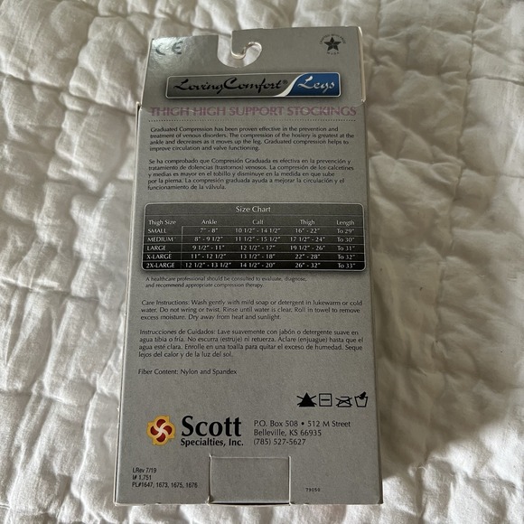 Loving Comfort Thigh High Extra Firm Compression 30-40 mmHg Close Toe Beige sz L - Picture 3 of 3